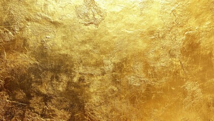 Golden metallic textured surface.  Detailed gold leaf, uneven application, creating a rich, shimmering effect