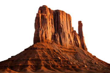 Majestic monument valley butte with isolated black background for design elements, majestic, monument, valley, butte, isolated, black, background, design, elements, landscape, nature, desert, rock