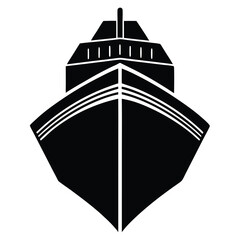 Silhouette Vector of Passenger Ship with Multiple Decks and Lifeboats for Marine Transportation and Travel Concepts