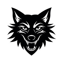 snarling coyote head mascot tattoo design