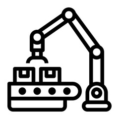 icon industry with style outline