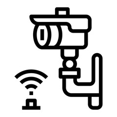 icon security camera with style outline