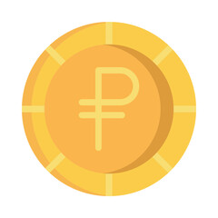 Gold Russian Ruble Coin Illustration