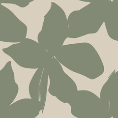 Neutral Colour Abstract Floral Seamless Pattern Design