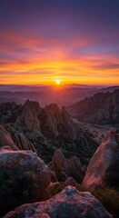 Fototapeta premium Crimson Dawn's Embrace