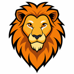 Royal Lion Head Line Art Vector