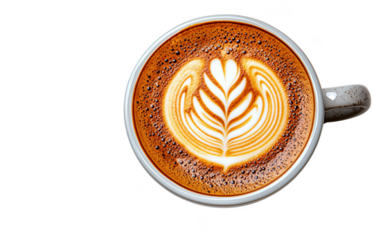 Gourmet coffee art creation coffee shop beverage photography cozy environment top-down view artistic presentation techniques