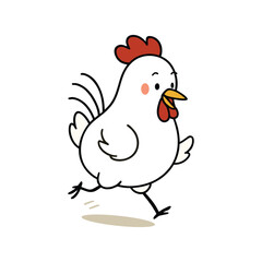 vector illustration of a chicken with chicks feeding
