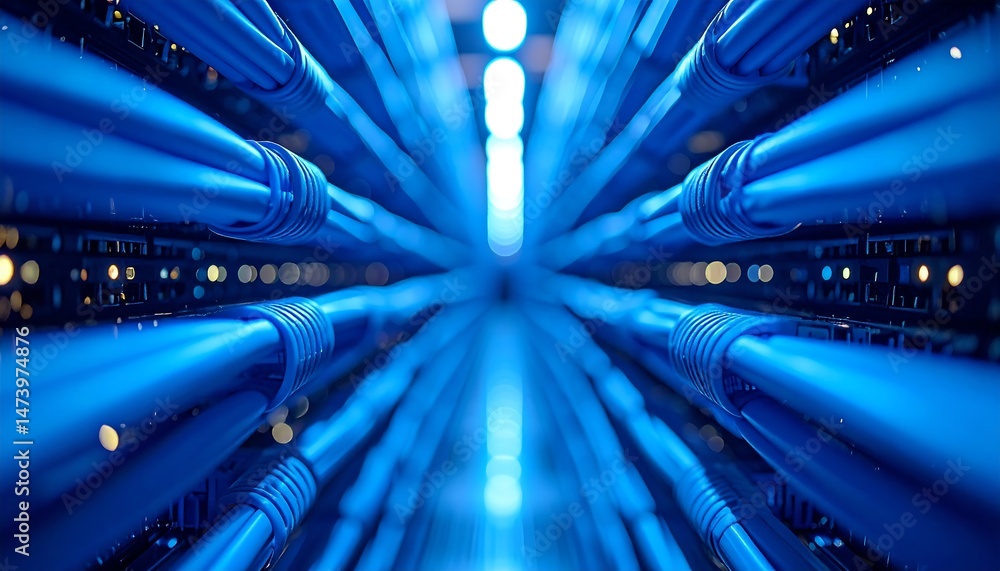 Aufkleber data transfer process data center digital imagery high-tech environment close-up view connectivity
