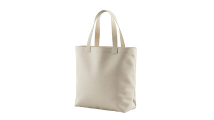 3D Illustration of a Beige Tote Bag with Long Handles