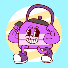 purple pot cartoon character