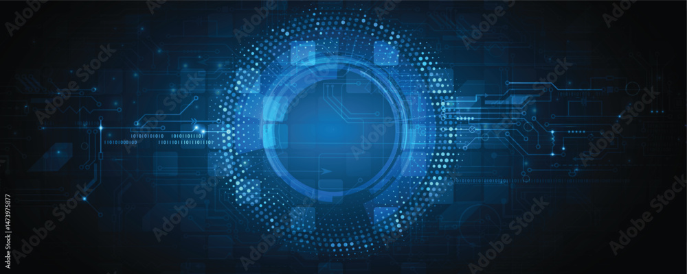 Poster Abstract circuit board technology concept background