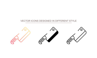 Butcher Knife icon design with white background stock illustration