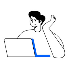 Businessman Working Activity Vector Illustration