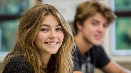 Two students sharing a joyful moment, embodying friendship and youthful energy