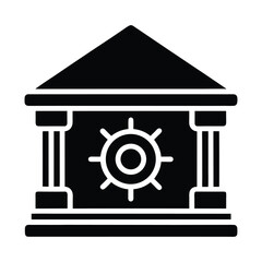 Bank vault icon stencil icon vector silhouette