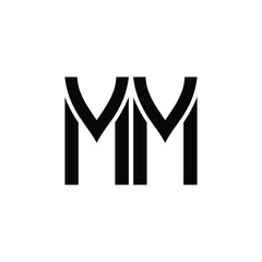MM monogram logo design letter text name symbol monochrome logotype alphabet character simple logo