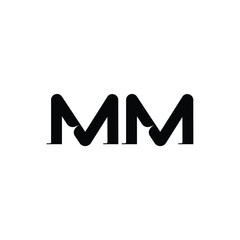MM monogram logo design letter text name symbol monochrome logotype alphabet character simple logo