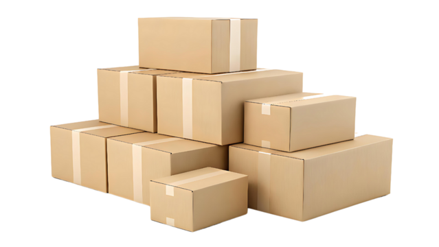 Stack of Cardboard Boxes Shipping, Packaging, and Logistics