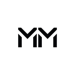 MM monogram logo design letter text name symbol monochrome logotype alphabet character simple logo