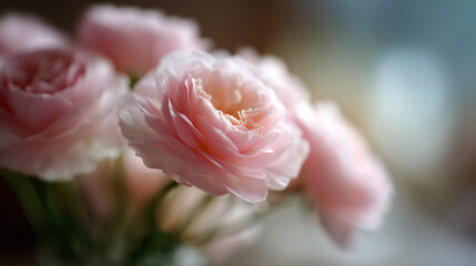 Close up of soft pink pastel pink wine capturing the delicate smasher of bloom heyday