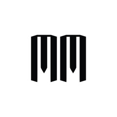 MM monogram logo design letter text name symbol monochrome logotype alphabet character simple logo