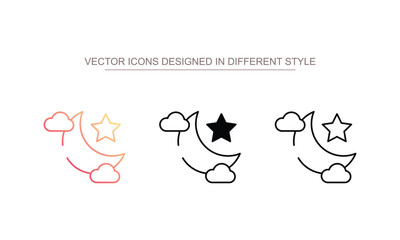 Moon icon design with white background stock illustration