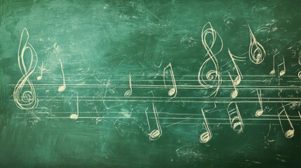 Chalkboard Music Notes Education Classroom Background