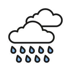 Take a look at this unique icon of rainy weather in modern style