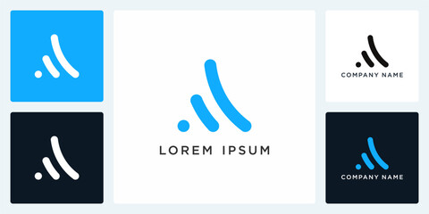 Simple letter A logo with line