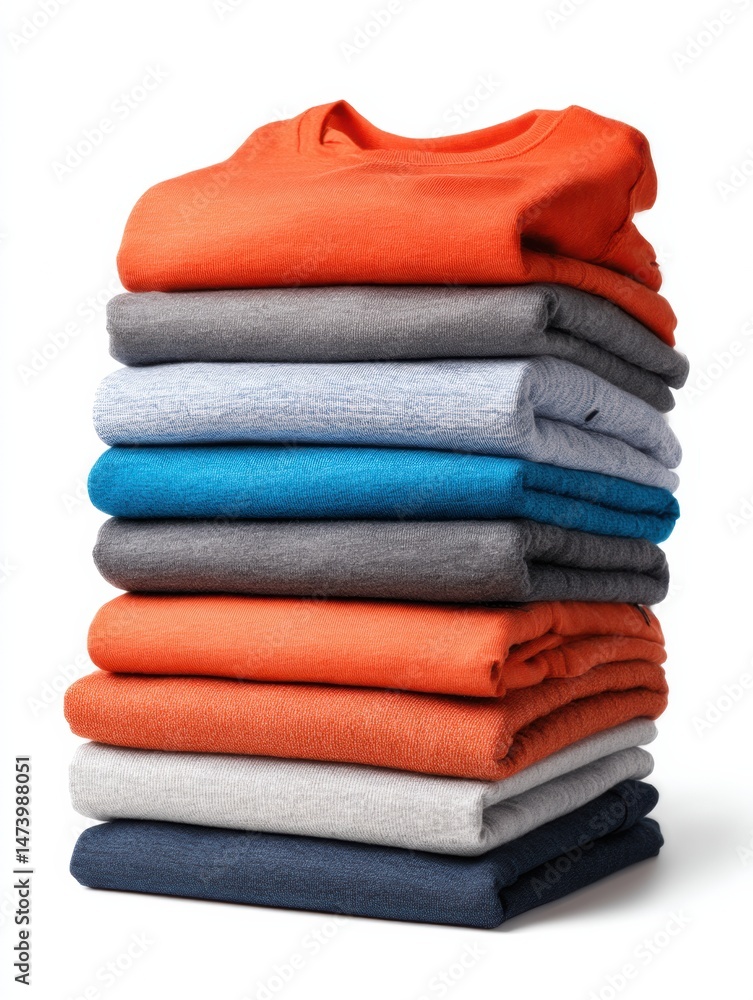 Aufkleber neatly stacked folded athletic clothing in a bright and organized display with open top zone