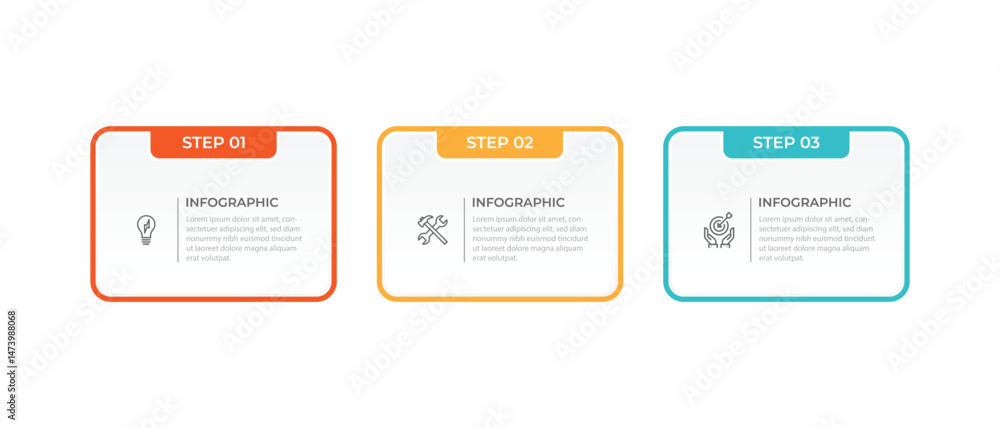 Poster business vector infographic design template with icons and 3 options or steps. can be used for proce