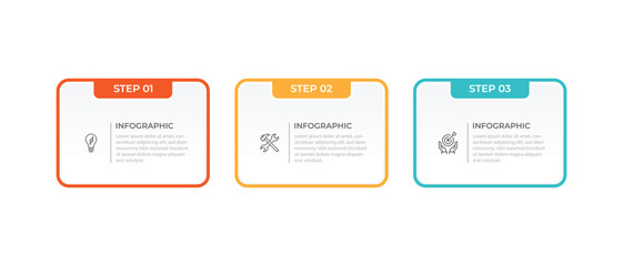 Business vector infographic design template with icons and 3 options or steps. Can be used for process diagram, presentations, workflow layout, banner, flow chart, info graph