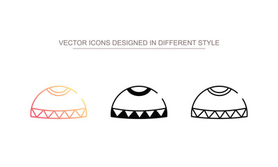 Muslim Cap icon design with white background stock illustration