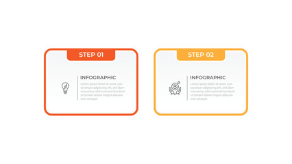 Business vector infographic design template with icons and 2 options or steps. Can be used for process diagram, presentations, workflow layout, banner, flow chart, info graph