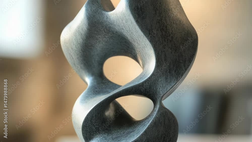 Poster A metallic art piece with a circular void at its center, perfect for uses in abstract designs or highlighting specific features