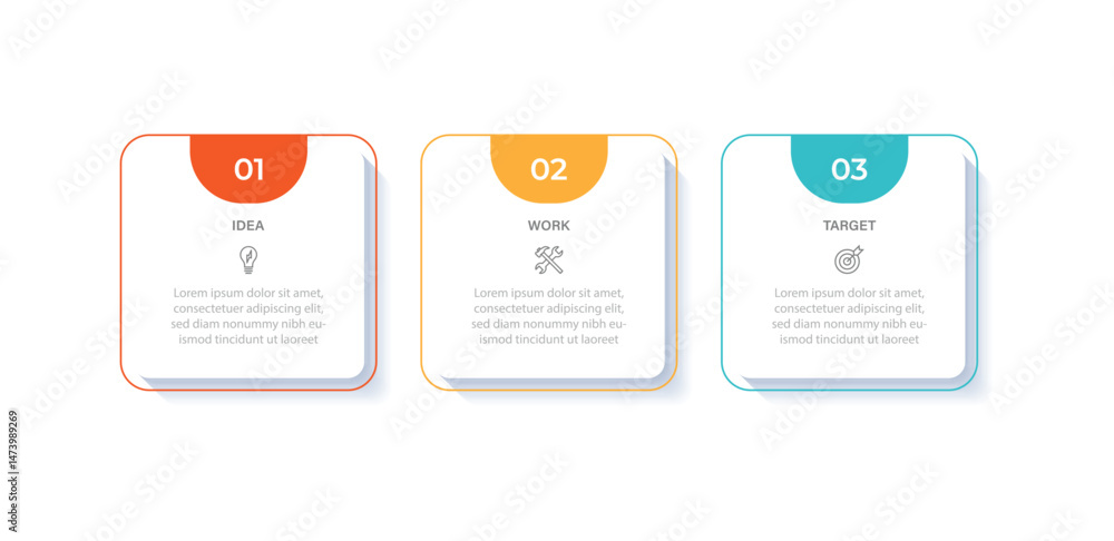 Poster business vector infographic design template with icons and 3 options or steps. can be used for proce