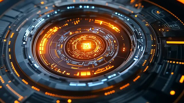 Futuristic Abstract Technology Background with Circles