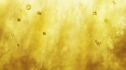 Golden Background with Floating Letters and Abstract Textures for Creative Designs and Projects