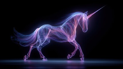 Luminous Unicorn: A Mystical Digital Creation