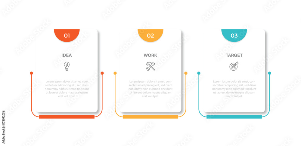 Poster business vector infographic design template with icons and 3 options or steps. can be used for proce