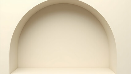 Serene Vanilla Cream Stucco Alcove, A Minimalist Right Angle Composition with Subtle Textures and Gentle Lighting, Ideal for Product Presentation or Artistic Showcase