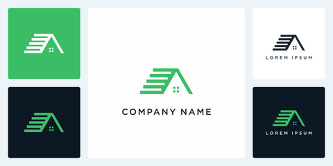 Abstract house letter A logo