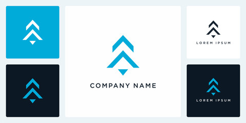 Unique letter A rocket logo