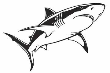 bull shark sihouette black vector