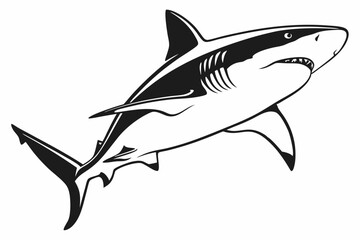 bull shark sihouette black vector