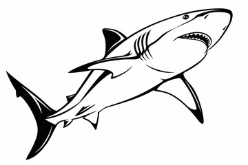 bull shark sihouette black vector