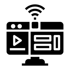 icon multimedia with style glyph