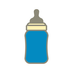 Bottle of baby pacifier.Outline icon of baby bottle.Isolated on white background. Vector illustration. simple eps 10 .icon vector aris color