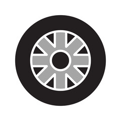 Obraz premium Tire and wheel icon flat vector design. eps 10 .icon vector color aris